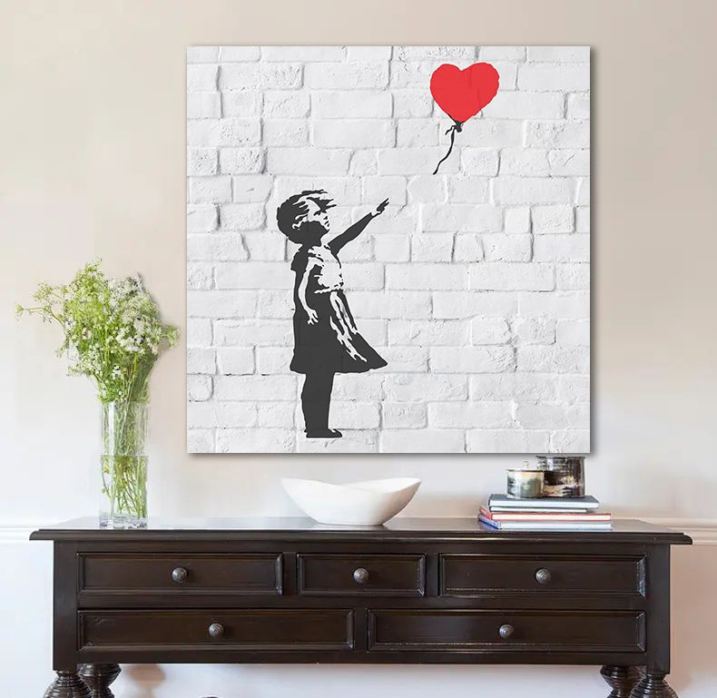 Картина Бэнкси, Banksy, уличное граффити, 80х80 см. #1