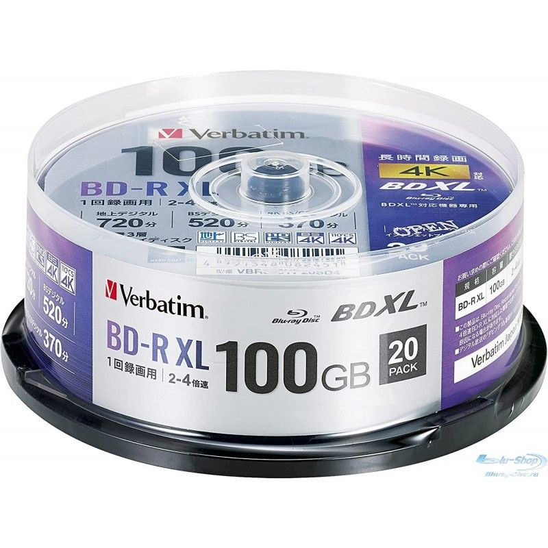 Диски Verbatim Blu-ray BDXL 100Gb 4X 20 шт. #1