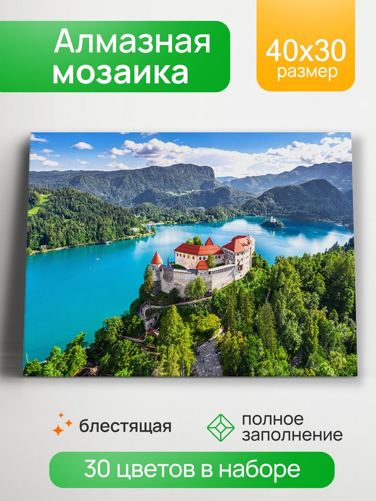 Алмазная мозаика "Замок на холме" 30х40 см, с подр., с полн. заполн. (30цв) (Арт. НД-0546)Подарок девушке. #1