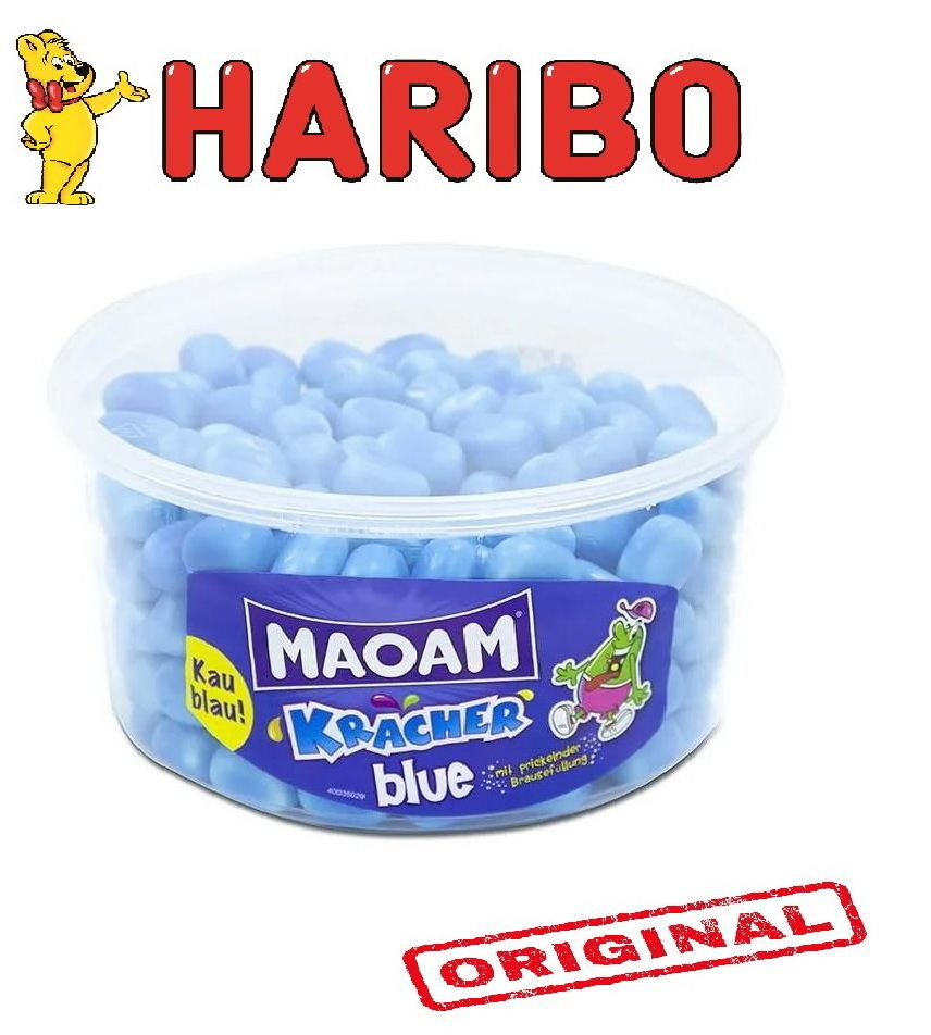 HARIBO мармелад жевательный драже Maoam Kracher Blue камушки, 1,2 кг  #1