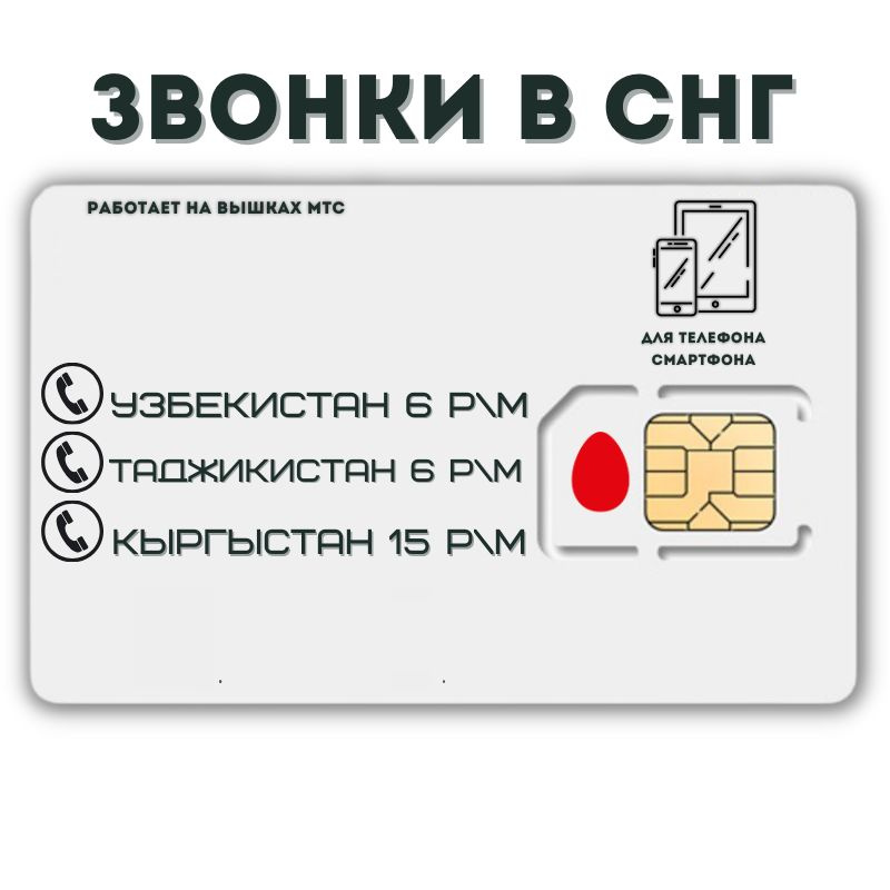 SIM-карта Сим карта интернет, звонки в Узбекистан, Кыргызстан, Таджикистан LATP24MTS (Вся Россия)  #1