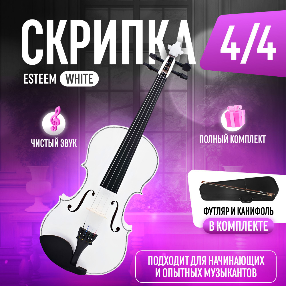 Струнный инструмент cкрипка Esteem 4/4 white в комплекте кейс, смычок, канифоль  #1