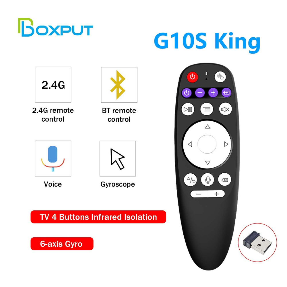 BOXPUT g10s king Air Mouse G10S (Инфракрасная кнопка обучения, инфракрасная изоляция, адаптер 2.4g, подключение #1