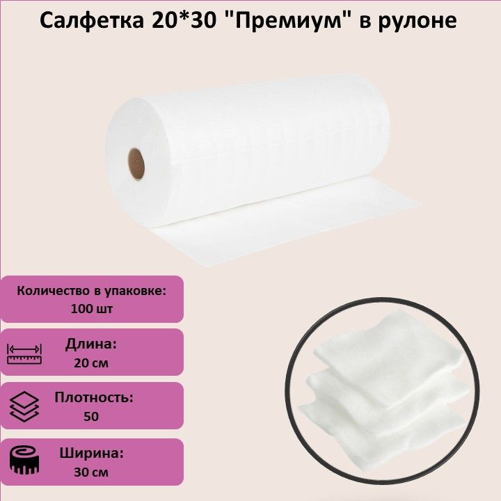 Салфетка 20*30 "Премиум" в рулоне #1