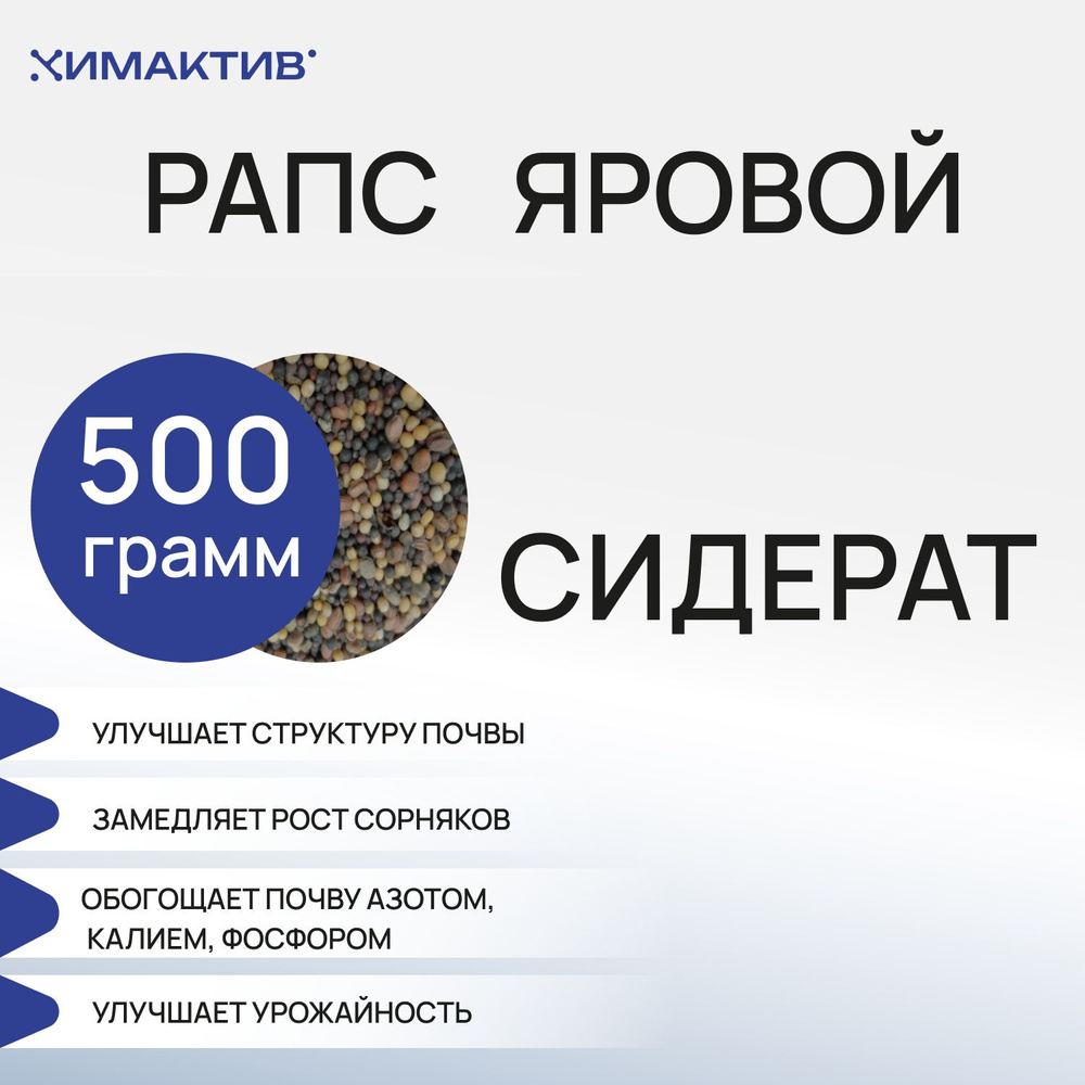 Рапс яровой семена (500 грамм) сидерат, удобрение для растений  #1