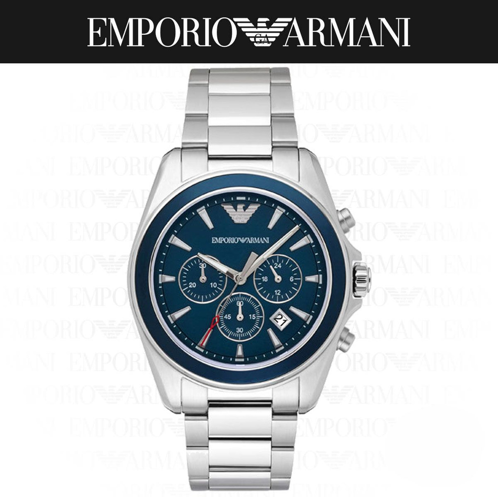 Emporio Armani AR6091. Часы наручные мужские кварцевые классические Армани. Со стрелками, круглым корпусом, #1