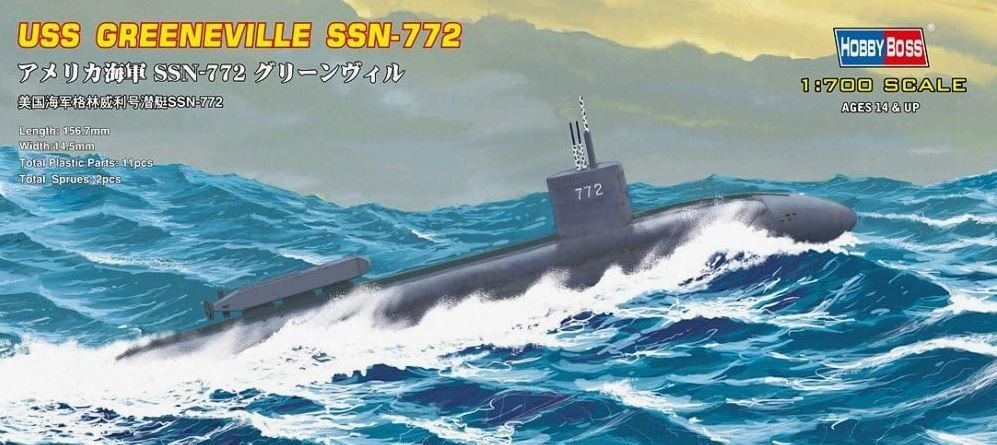 Сборная модель Подводная лодка USS Greeneville SSN-772 1:700 #1