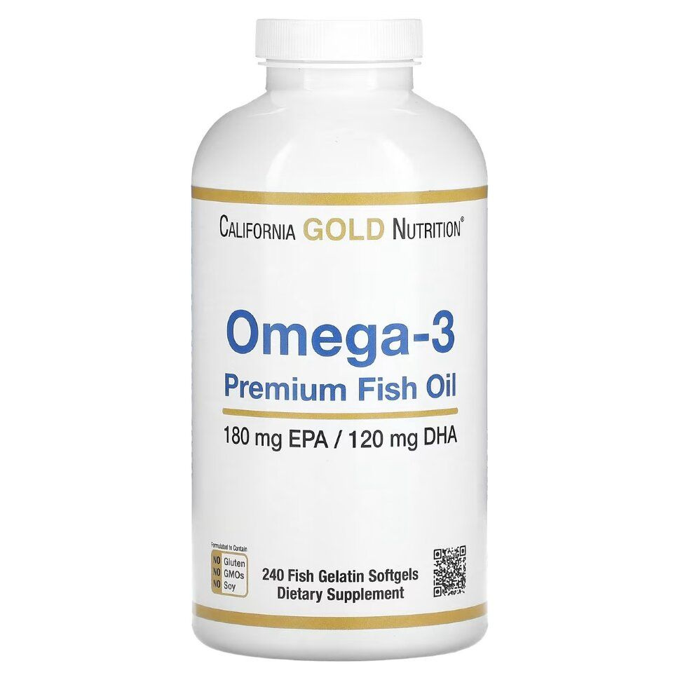 California GOLD Nutrition Omega-3 premium fish oil 180 EPA / 120 DHA, Омега 3, 240 капсул #1