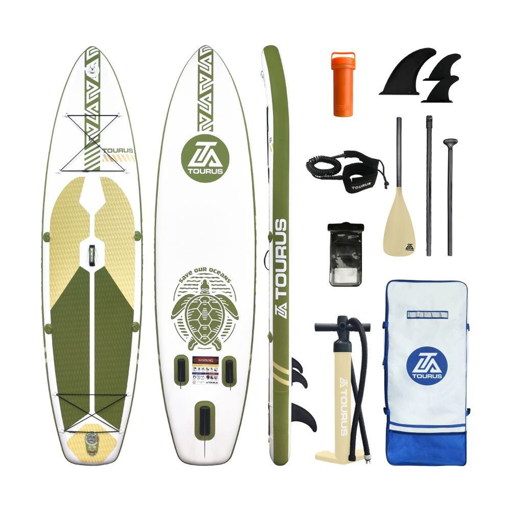 Надувная серфинг доска SUP board TOURUS 10.6 TS-SM01 (320х84х15 см) с рюкзаком, веслом, насосом и страховочным #1