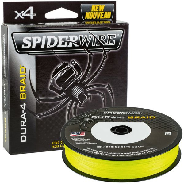 Леска плетеная SPIDER WIRE STEALTH DURA X4 PE BRAID 0.25mm 23,3kg 150m цв. HI VIS YELLOW  #1