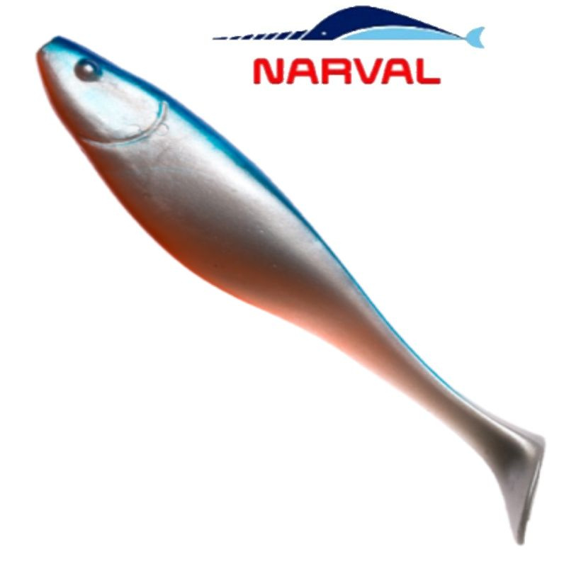 Приманка силиконовая Narval Commander Shad 10cm цв. #001 Blue Back Shiner / Виброхвост для джига на судака, #1