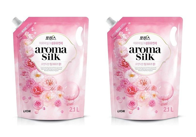 LION Кондиционер для белья Aroma silk, Роза, 2100 мл, 2 шт #1