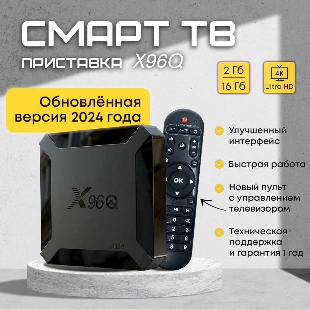 Смарт ТВ приставка X96Q с памятью 2/16 ГБ #1