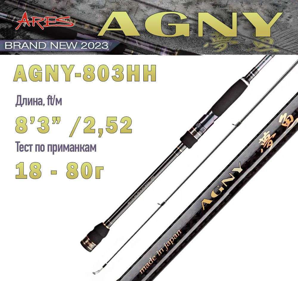 Спиннинг Ares Agny-803HH 18-80 гр., 252см #1