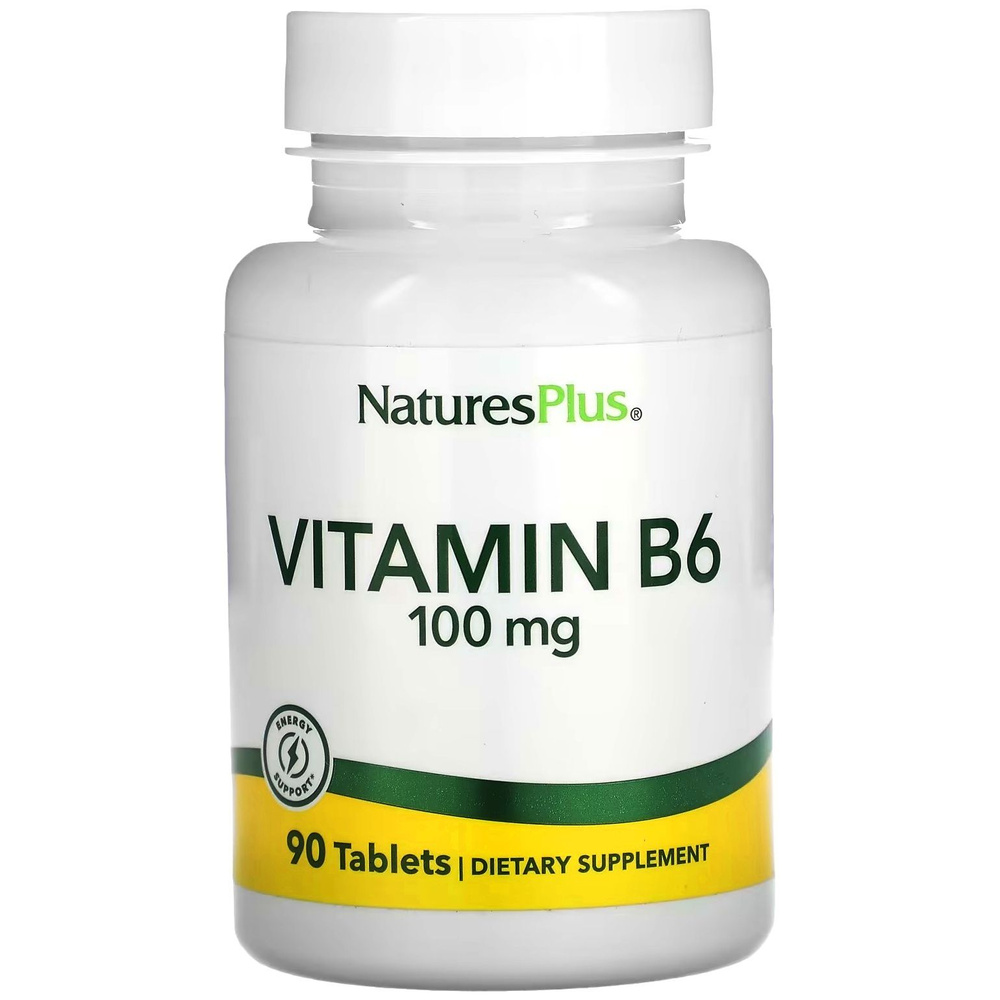 NaturesPlus Vitamin B-6 Pyridoxine 100 mg 90 tabs / Витамин Б-6 Пиридоксин 100 мг 90 таб. Natures Plus #1