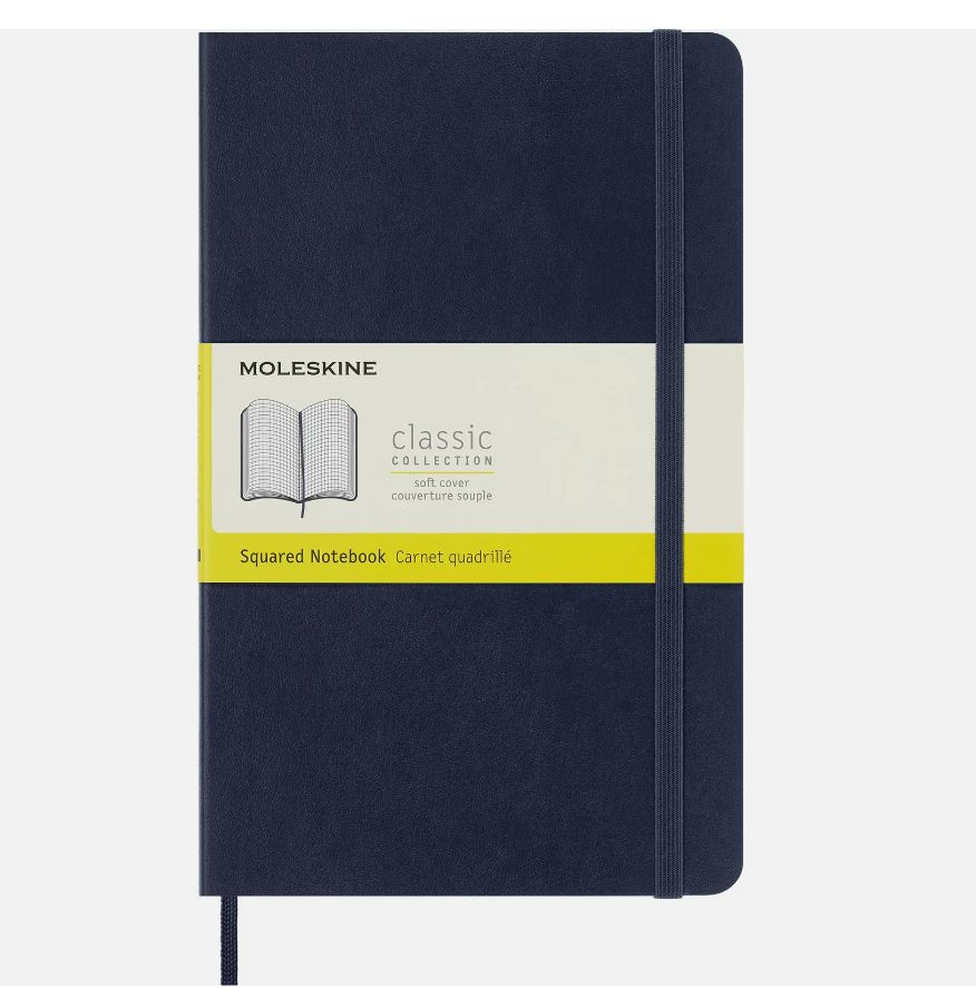 Блокнот в клетку Moleskine CLASSIC SOFT QP617B20 13х21см 192стр. мягкая обложка, синий  #1