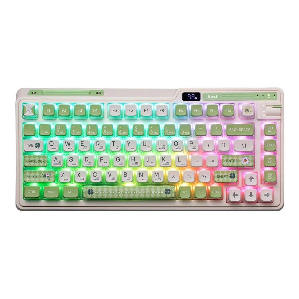 Kzzi Игровая клавиатура беспроводная K75 PRO Lemon green, (Linear), Английская раскладка, зеленый  #1