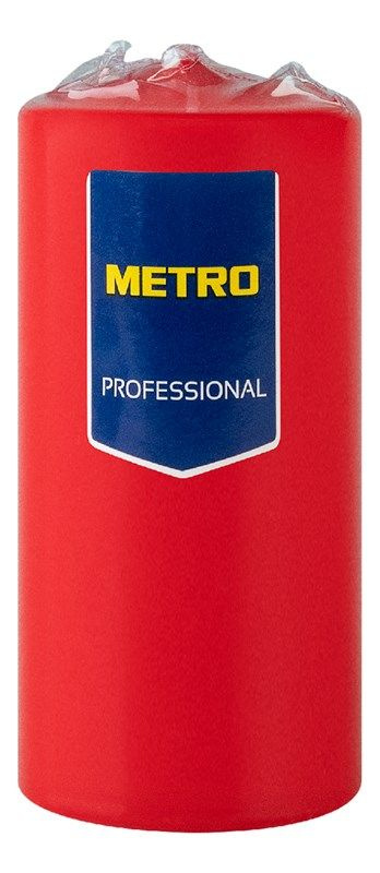 METRO PROFESSIONAL Свеча столбовая красная лакированная, 5.6 x 12см  #1