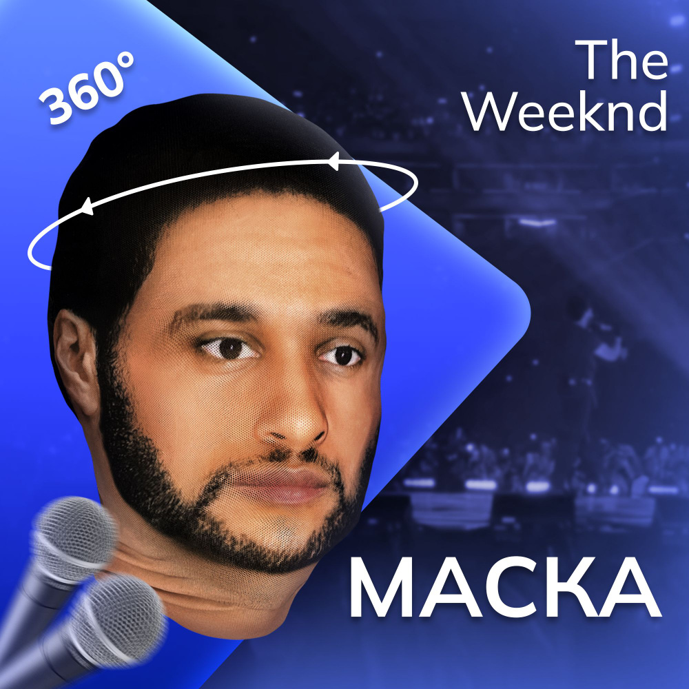 Карнавальная тканевая маска НА ЛИЦО The Weeknd Уикенд #1