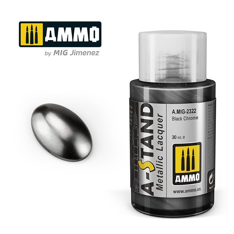 Лак металлик A-STAND Black Chrome (Ammo Mig) (30ml) #1