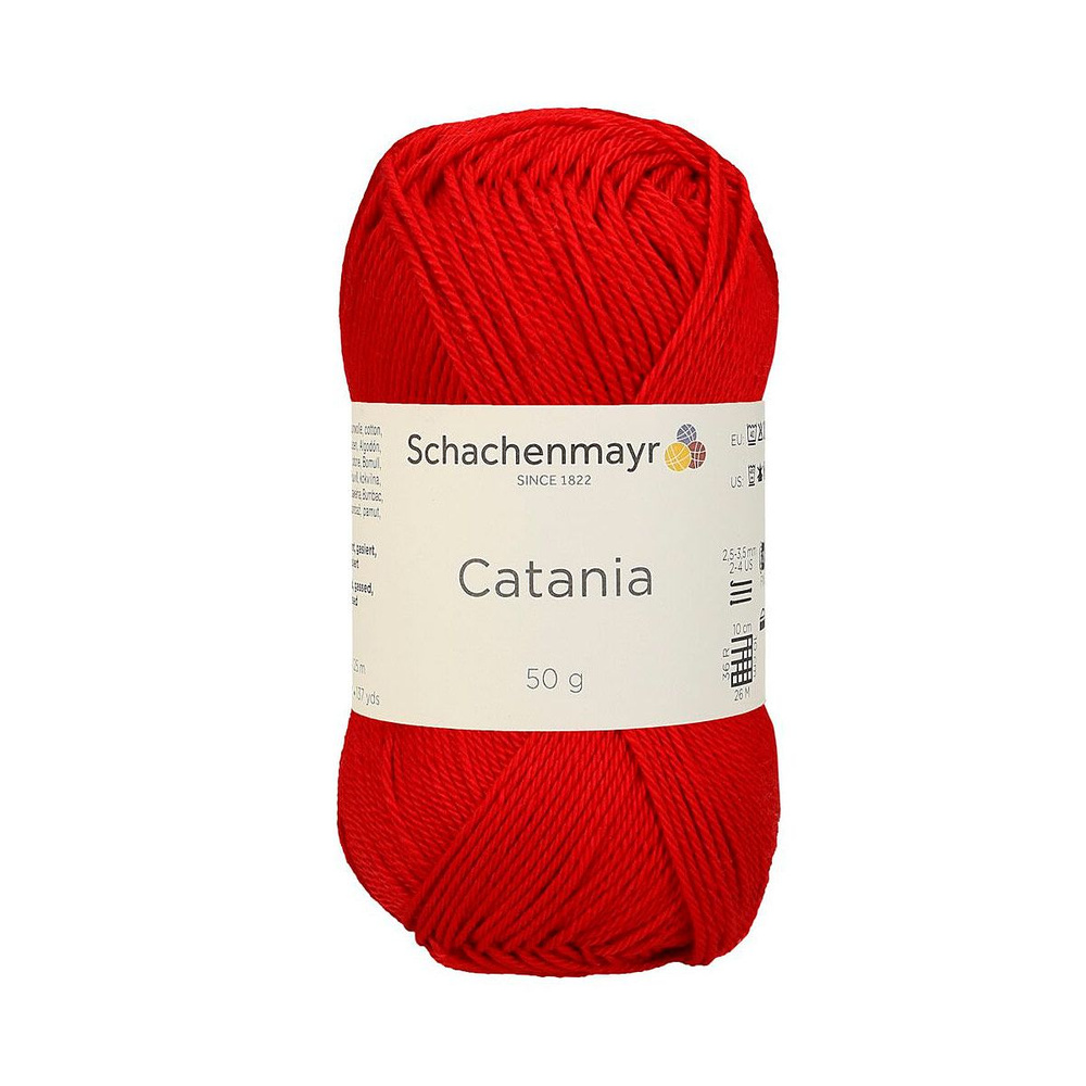 Catania /Катания/ пряжа Schachenmayr Originals, 100% хлопок, 50г/125м, арт. 9801210 цвет 00115, signalrot #1