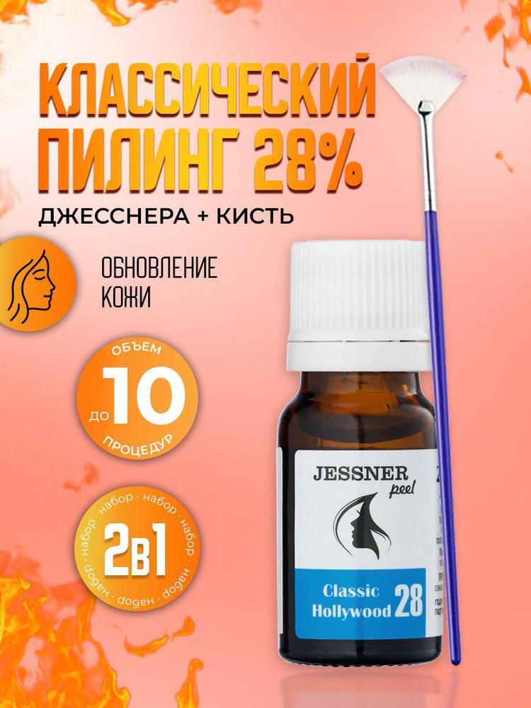 Trend Cosmetics Набор "2в1" Пилинг Джесснера Classic Hollywood 28% и кисть  #1