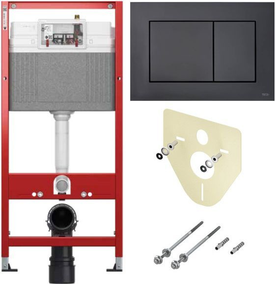 Инсталляция TECE base 4 в 1 для подвесного унитаза, с черной матовой панелью смыва  #1