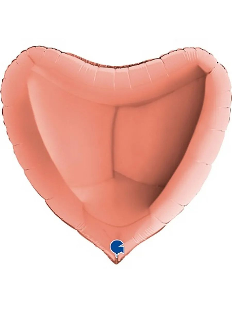 Воздушный шар (36''/91 см) Сердце, Розовое Золото, 1 шт. #1
