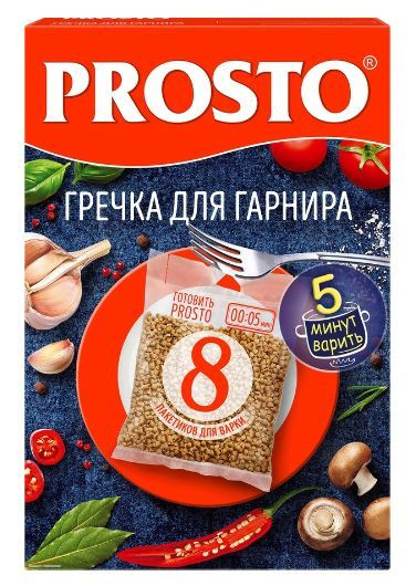 Гречка PROSTO для гарнира, в пакетиках, 8х62, 500г #1