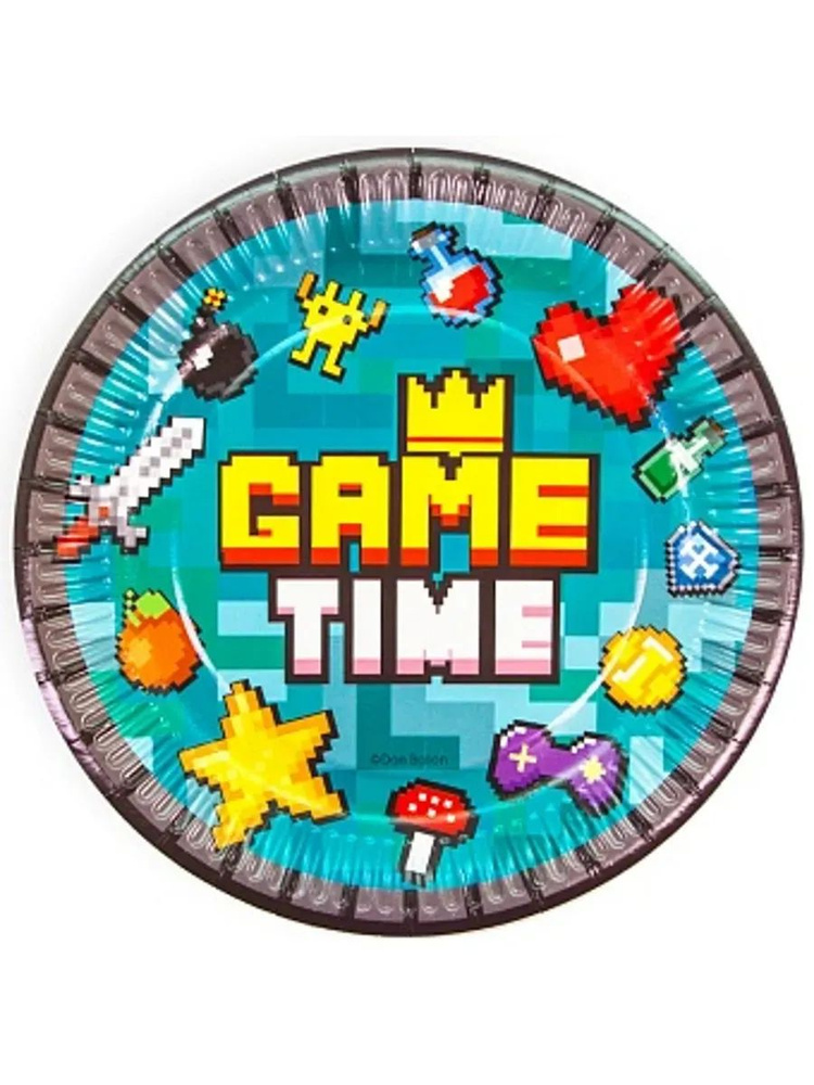 Тарелки (7''/18 см) Game Time, Пиксели, 6 шт. #1