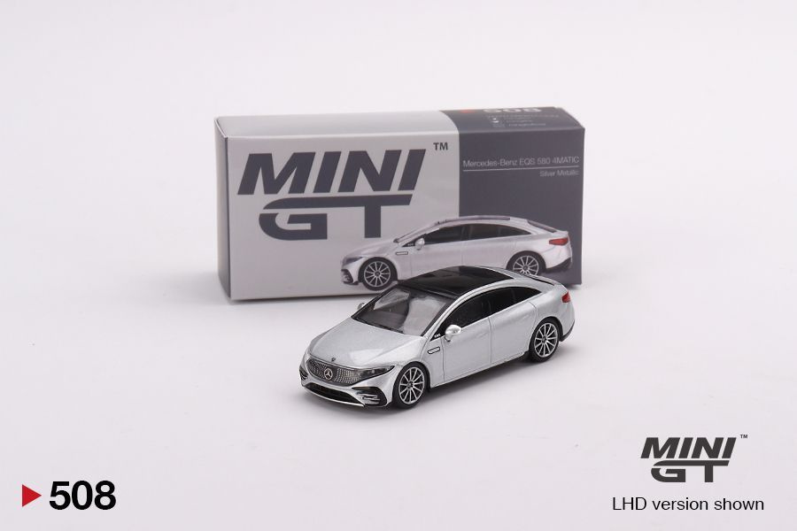 Коллекционная Premium машинка Mini GT Mercedes-Benz EQS 580 4MATIC Silver Metallic #508 (year 2023, MGT00508) #1