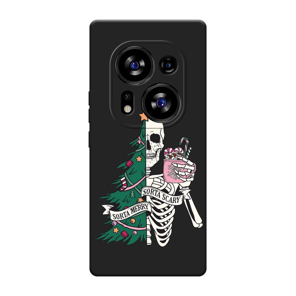 Матовый силиконовый чехол на Tecno Phantom X2/X2 Pro / Текно Фантом X2/X2 Про "Новогодний - Merry Scary #1