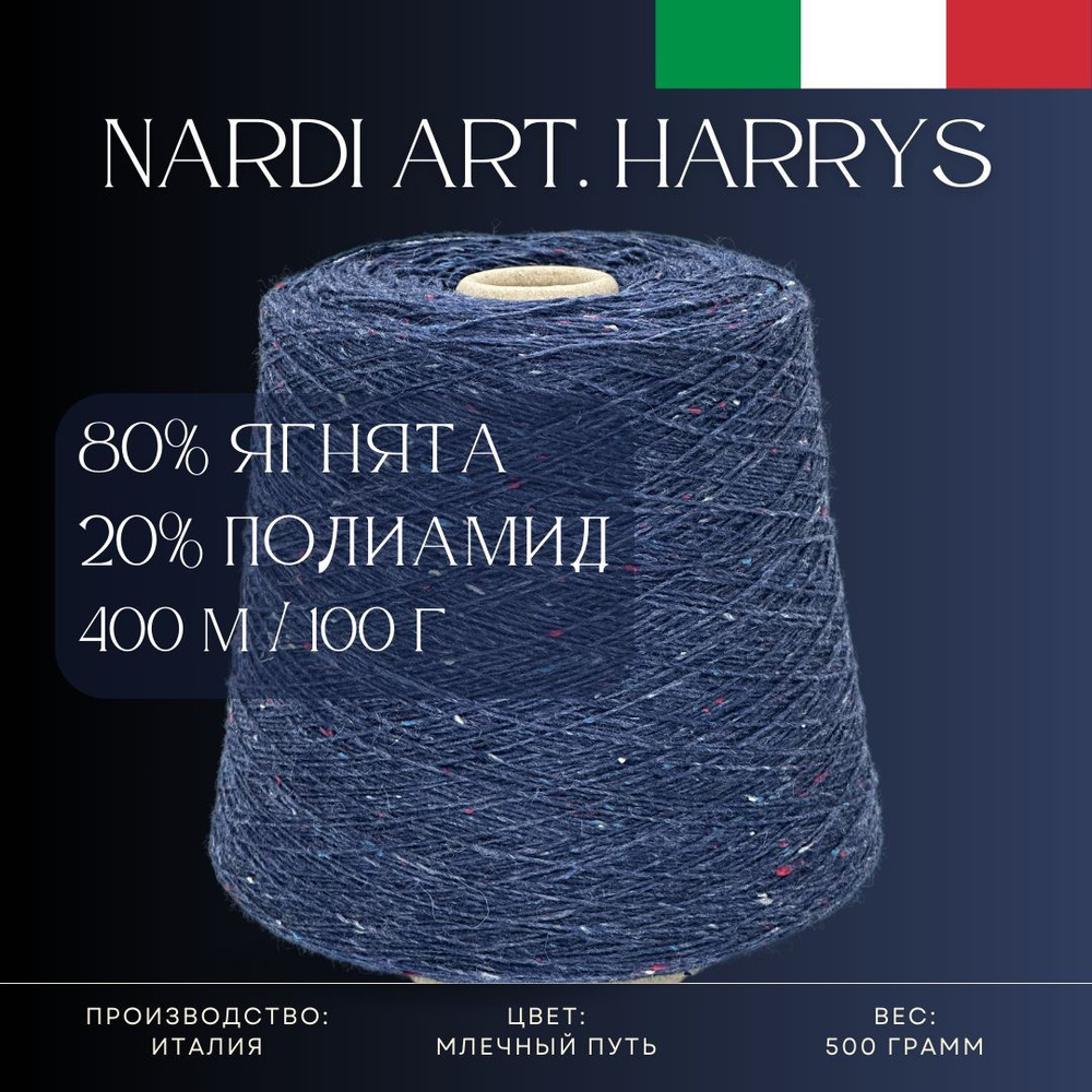 80% Ягнята 20% Полиамид, Твидовая пряжа из Италии Nardi Art. Harrys Млечный Путь  #1