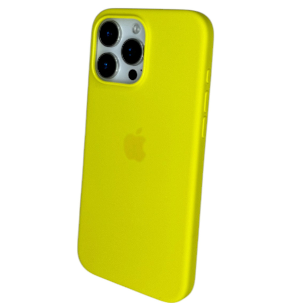 Silicone Case для Iphone 16 PRO, Оригинальный Силиконовый Чехол с MagSafe, с анимацией (NFС), цвет Желтый #1