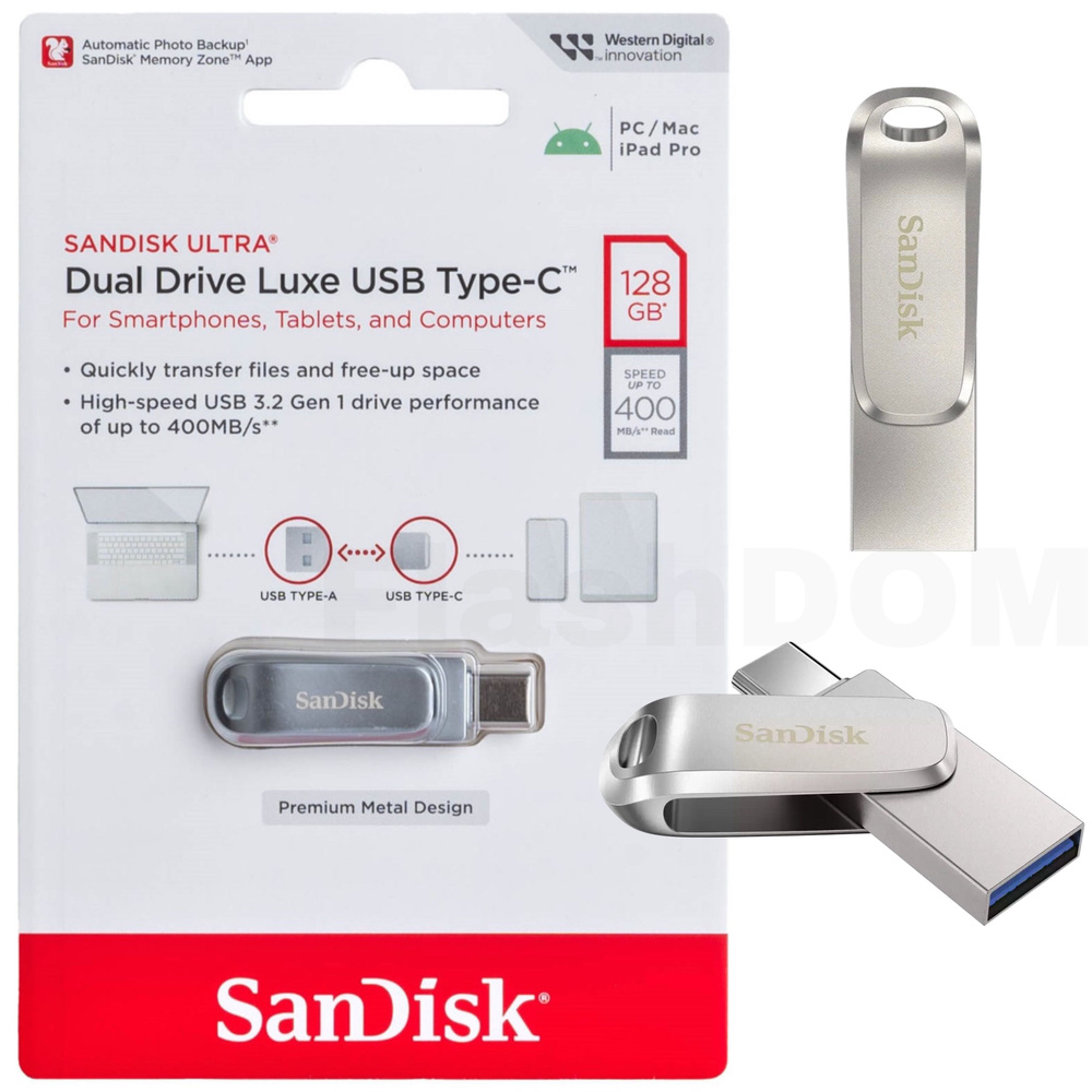 Флеш-накопитель SanDisk 128 ГБ Ultra Dual Drive Luxe USB 3.2 Type C/Type A #1