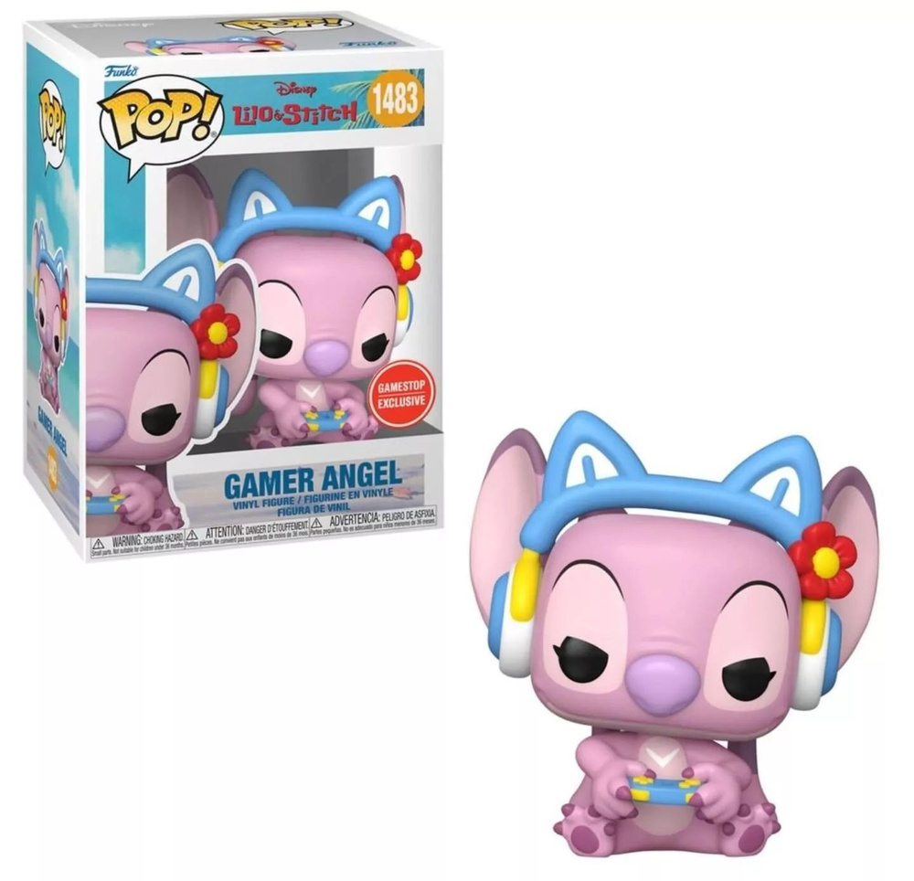 Фигурка Funko Pop! Lilo and Stitch: Angel Gamer (Стикер GameStop (Фанко Поп Ангел Геймер из мультфильма #1