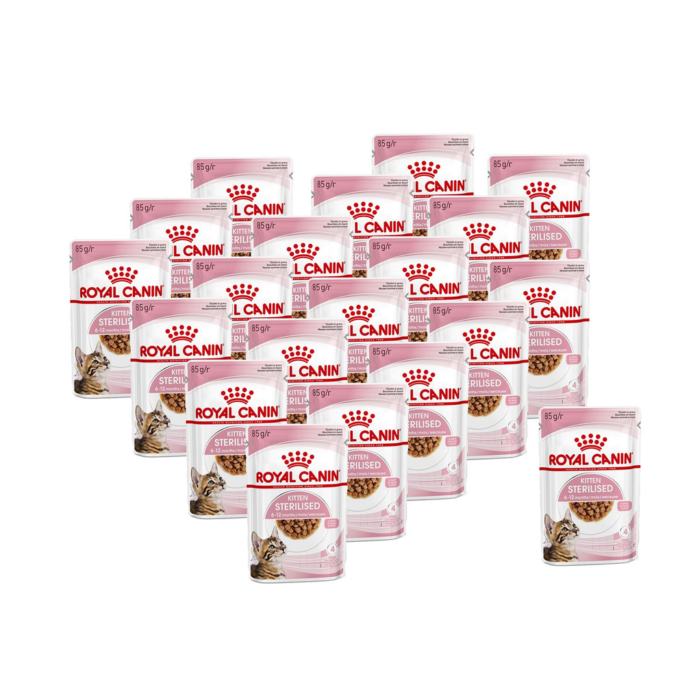 Royal Canin Kitten влажный корм котят до 12 месяцев кусочки в желе, в паучах - 85 г х 20 шт.  #1