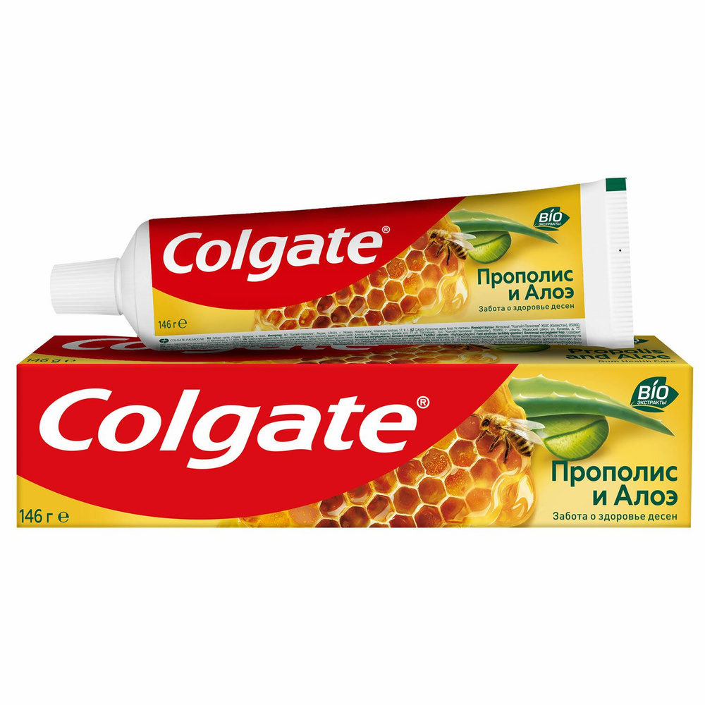 Комплект 2 шт! Зубная паста 100 мл COLGATE Прополис и алоэ , забота о деснах, с фторидом и кальцием  #1