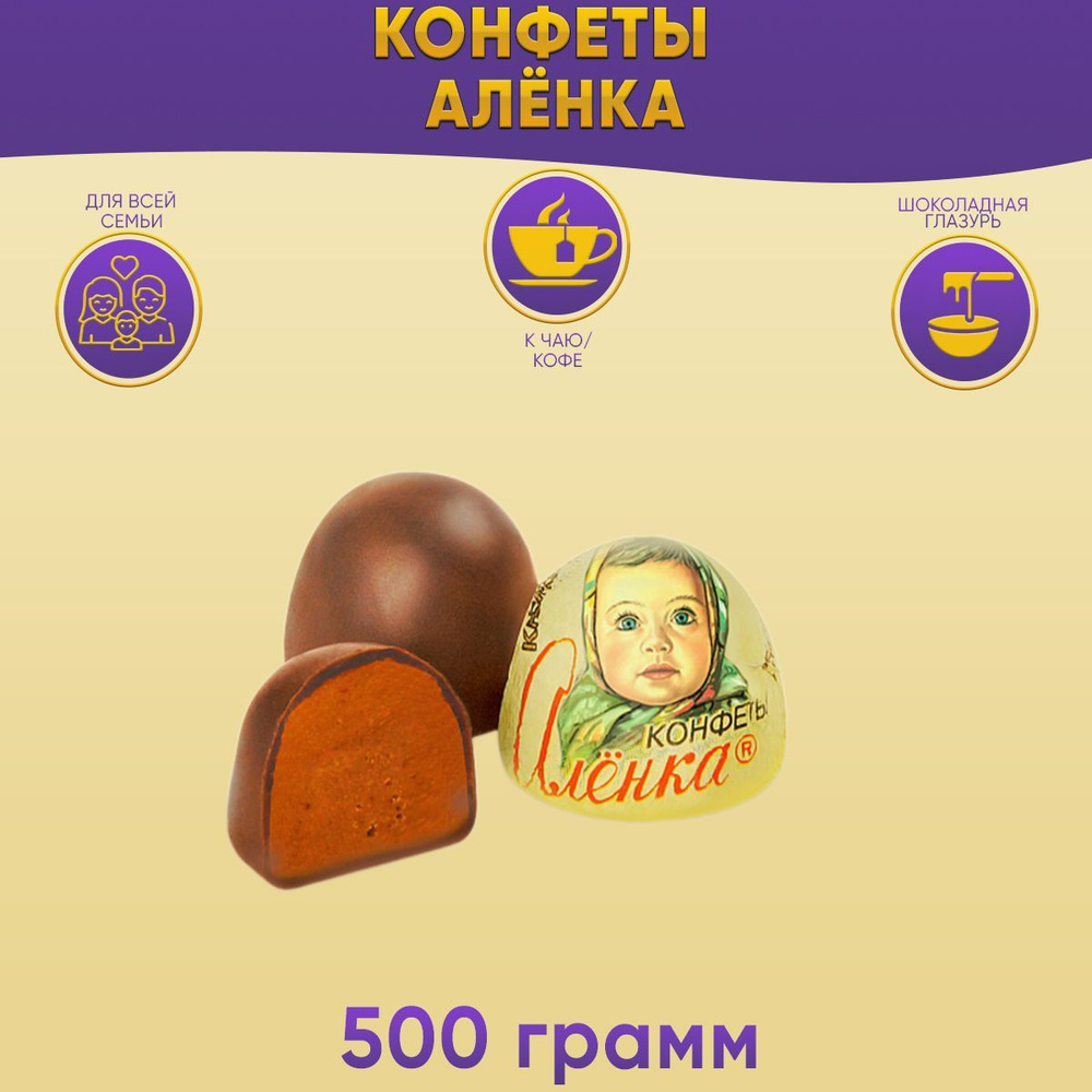 Конфеты Аленка крем-брюле купол 500 гр Красный октябрь #1