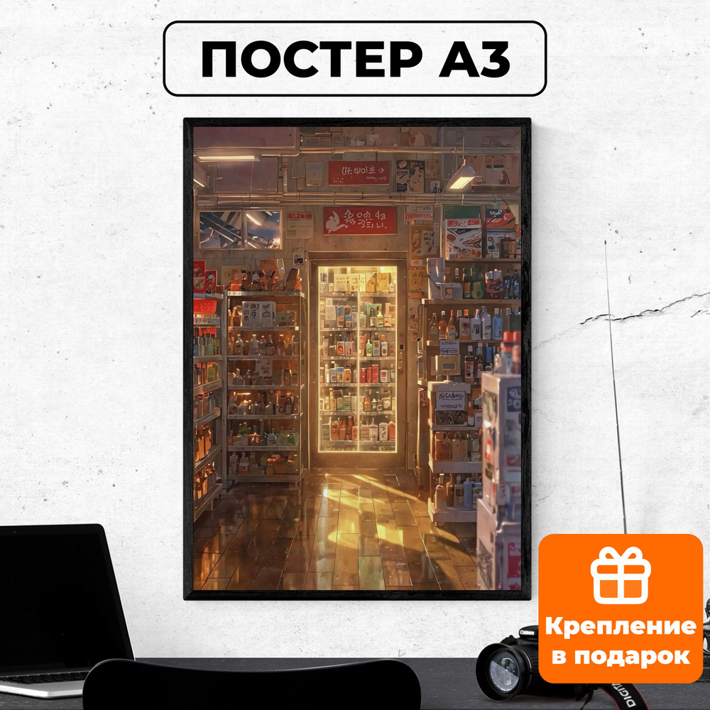 Постер - Арт город в стиле фэнтези #4/ картина на стену для интерьера 30х42 см формата А3 без рамки и #1