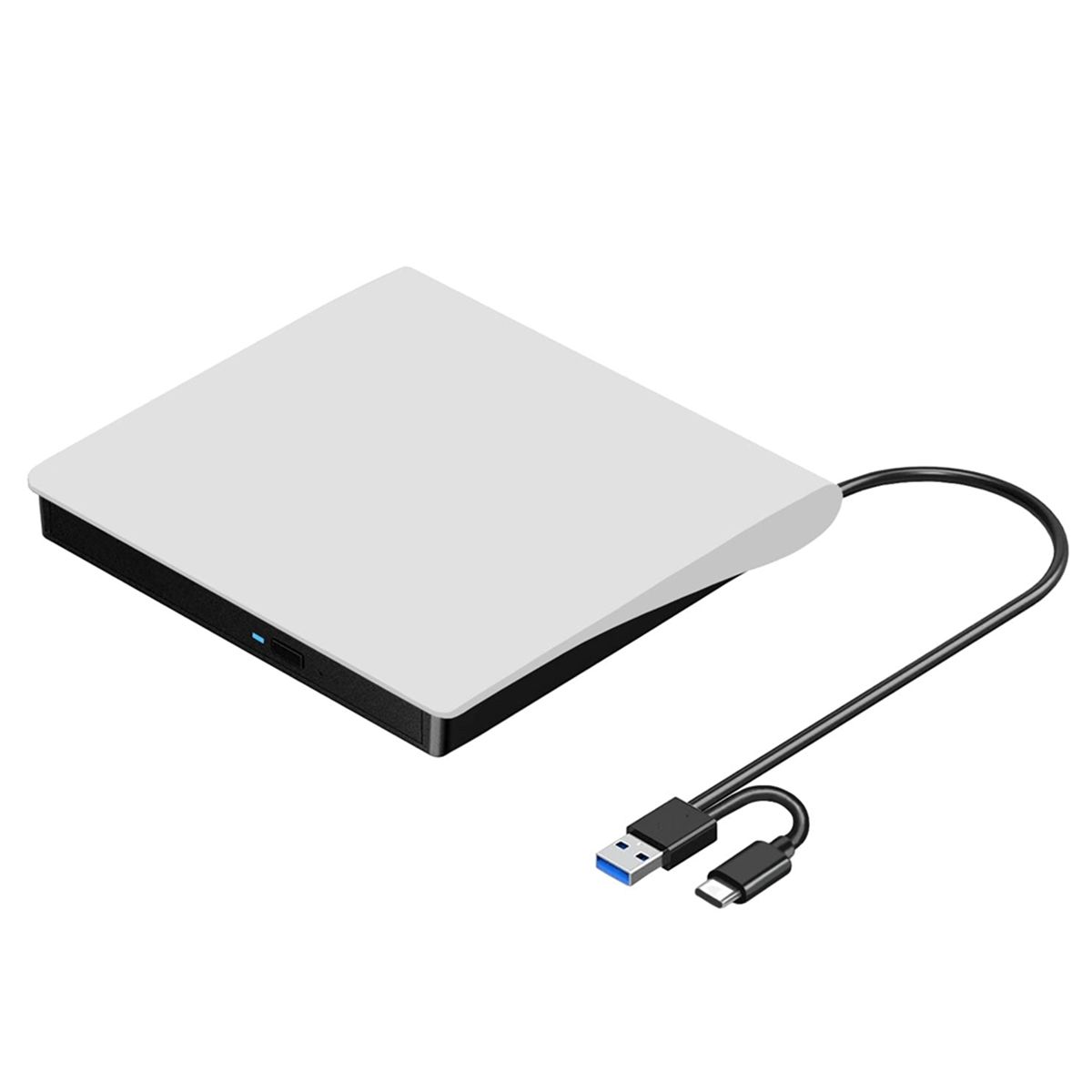 ВнешнийприводCDDVD+/-RW,USB3.0иUSB-CпортативныйROMBurnerPlayerReaderWriterRewriterDiscDrive,белый