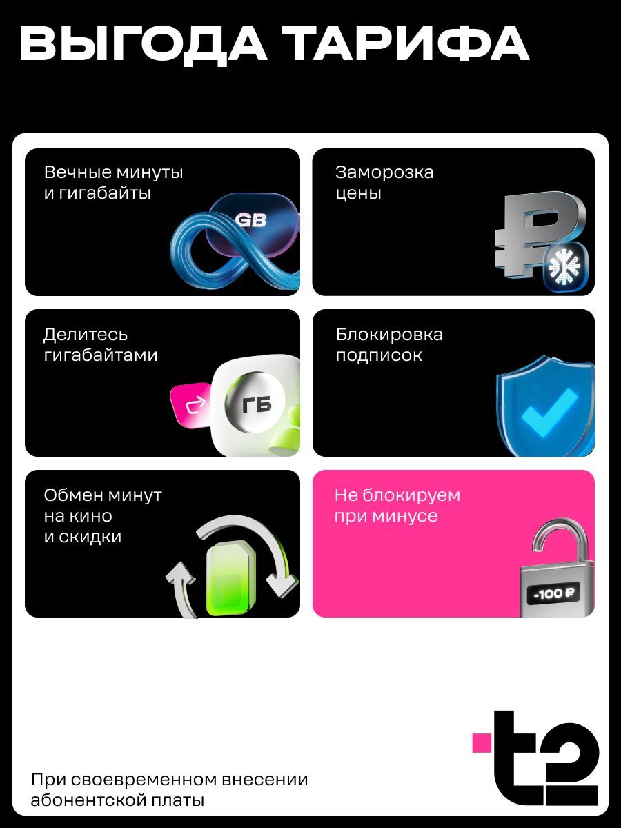 SIM-картаt2"Мойонлайн+",АлтайскийкрайБаланс300руб