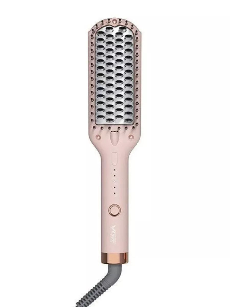 Электрическая расческа выпрямитель для волос VGR V-592, розовая  #1