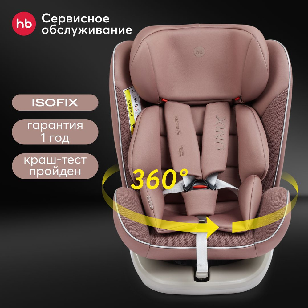 Автокресло детское поворотное на 360, Unix Happy Baby группа 0+/1/2/3 (от 0 до 36 кг), крепление isofix #1