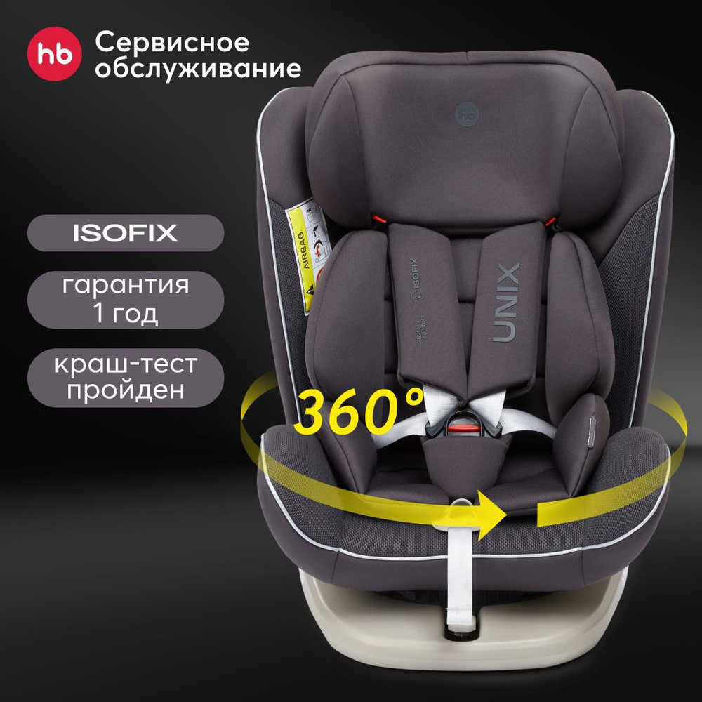 Автокресло детское поворотное на 360, Unix Happy Baby группа 0+/1/2/3 (от 0 до 36 кг), крепление isofix #1