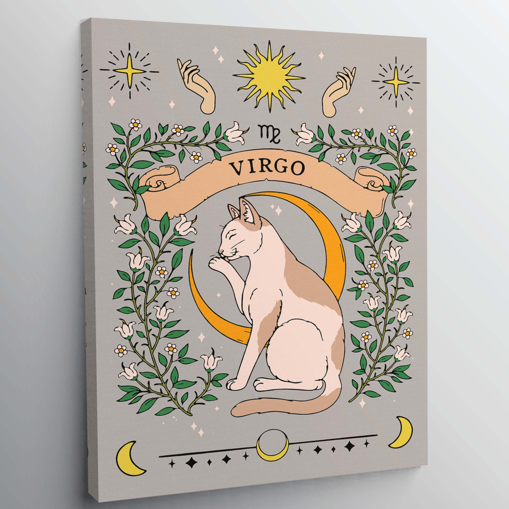 Картина по номерам, холст на подрамнике - Дева - Знак зодиака Таро Плакат 30x40 см.  #1