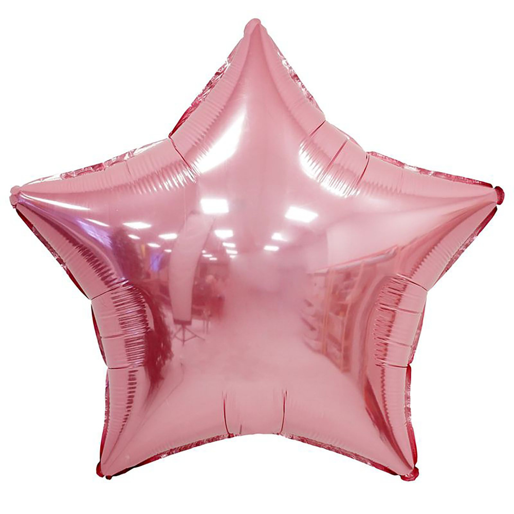 Звезда Нежно-розовая / Baby Pink, фольгированный шар, 12,5 см, 10 шт.  #1