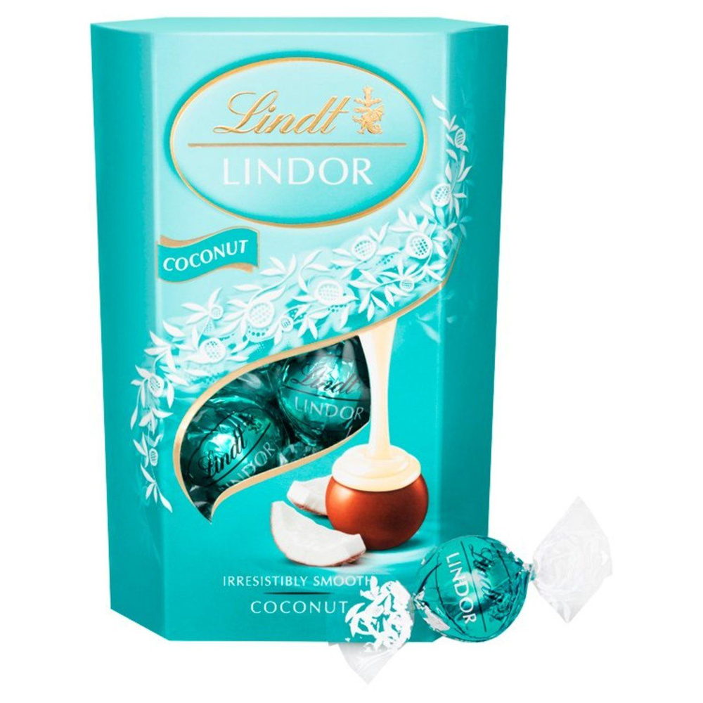 Шоколадные конфеты Lindt Lindor Coconut с кокосовой начинкой в пакете 200 гр (из Финляндии))  #1