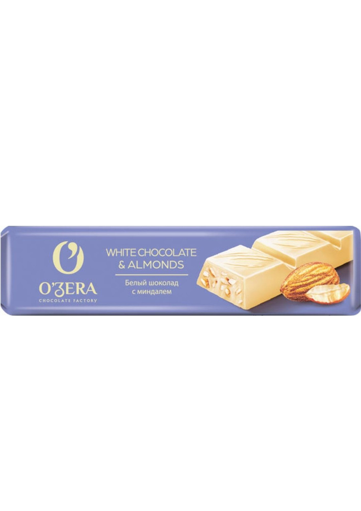 O'Zera, шоколадный батончик White & Almonds, 45 г (упаковка 30 шт.) #1