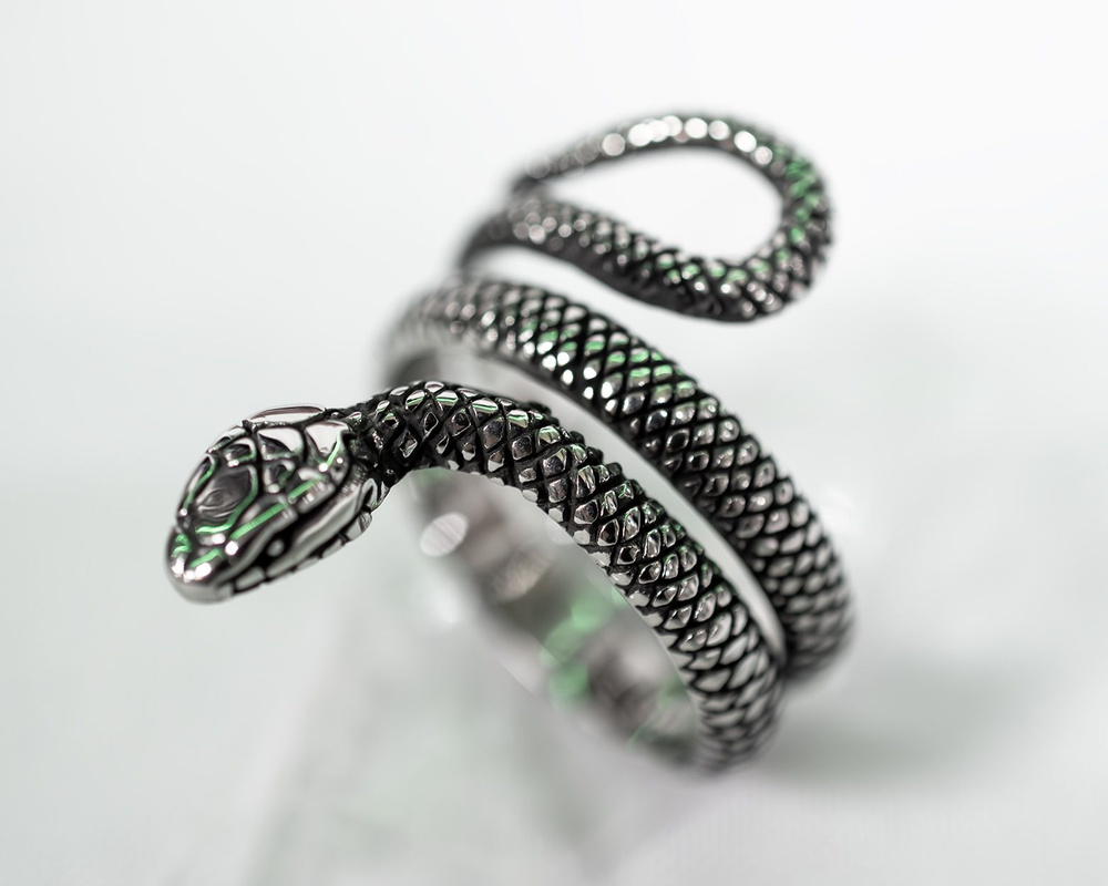 Кольцо Обвивающая змея из нержавеющей стали #1